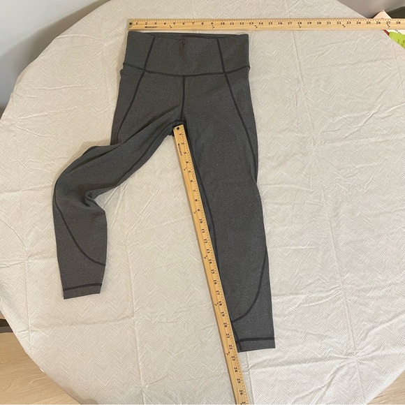 Athleta Leggings Small Salutation Grey Workout Three Layer Waistband Gently Worn - Picture 6 of 11